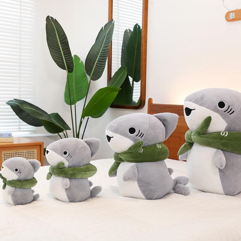 Cute Outing Shark Doll Plush Toy Girl Bed Sleeping Doll Warm Heart Accompany Girlfriend Birthday Gift