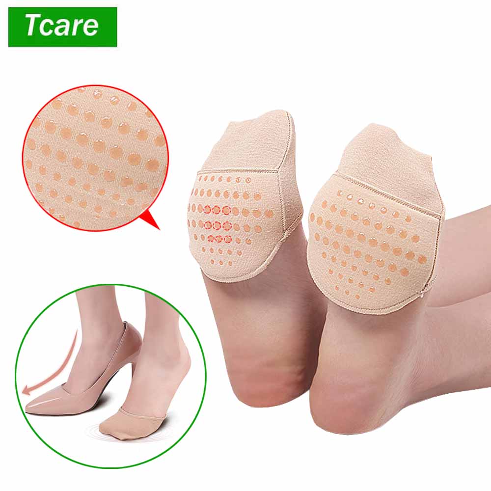 Exquisite Fashion Items Women's Durable And Safe Tcare 1 Pair Breathable Invisible Toe Cover With Padding Toe Topper Liner Socks Non-Skid Bottom For High Heels Cushions