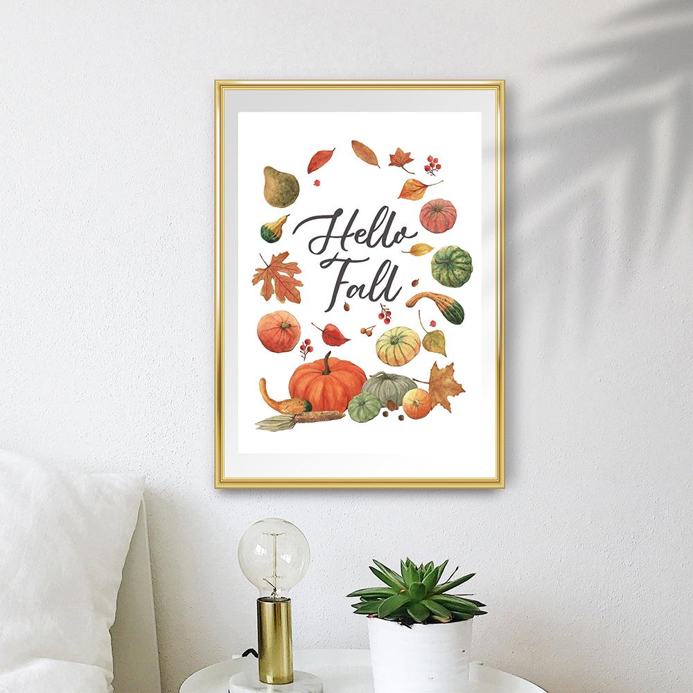 Halloween Fall Canvas Painting Thanksgiving Autumn Posters and Prints Watercolor Wall Pumpkin Art Pictures for Living Room Decor