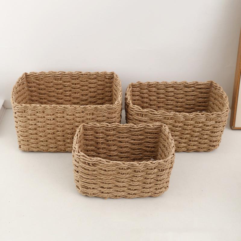 Handwoven Storage Basket — Home & Desktop Organizer for Sewing Supplies, Miscellaneous Items, and Cosmetics