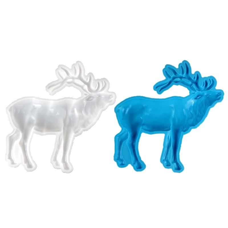 3D Animal Resin Mold Epoxy Resin Mold with Realistic Elk Shapes Fine Carved Silicone Mold for Wall Desktop Décoration