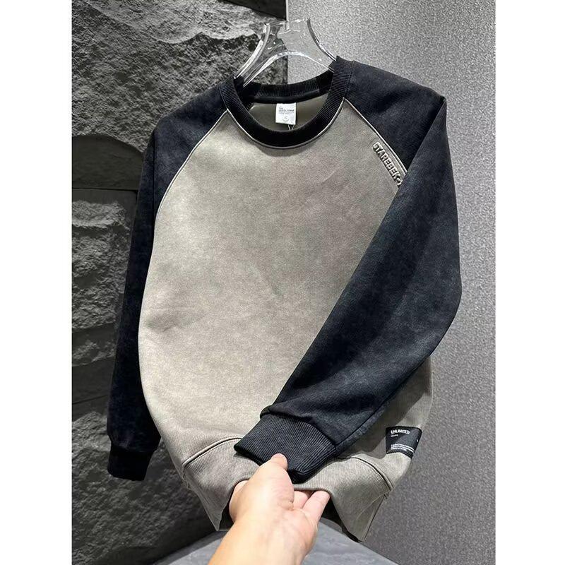 Men's Luxury Tie-Dye Round-Neck Long Sleeve Shirt for Autumn/Winter