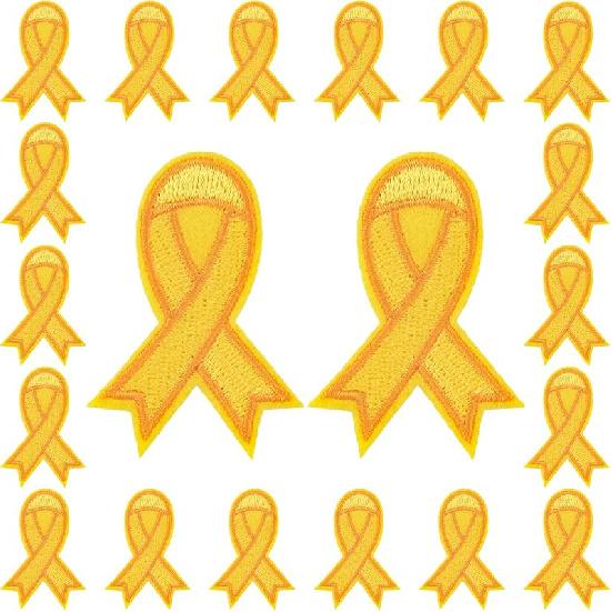 WANDIC 20 Pcs Purple Dovetail Ribbon Patches, Decorative on Transfer for T-Shirt Jean Pillow Cover DIY Decorations for Alzheimer s Disease Awareness жёлтый