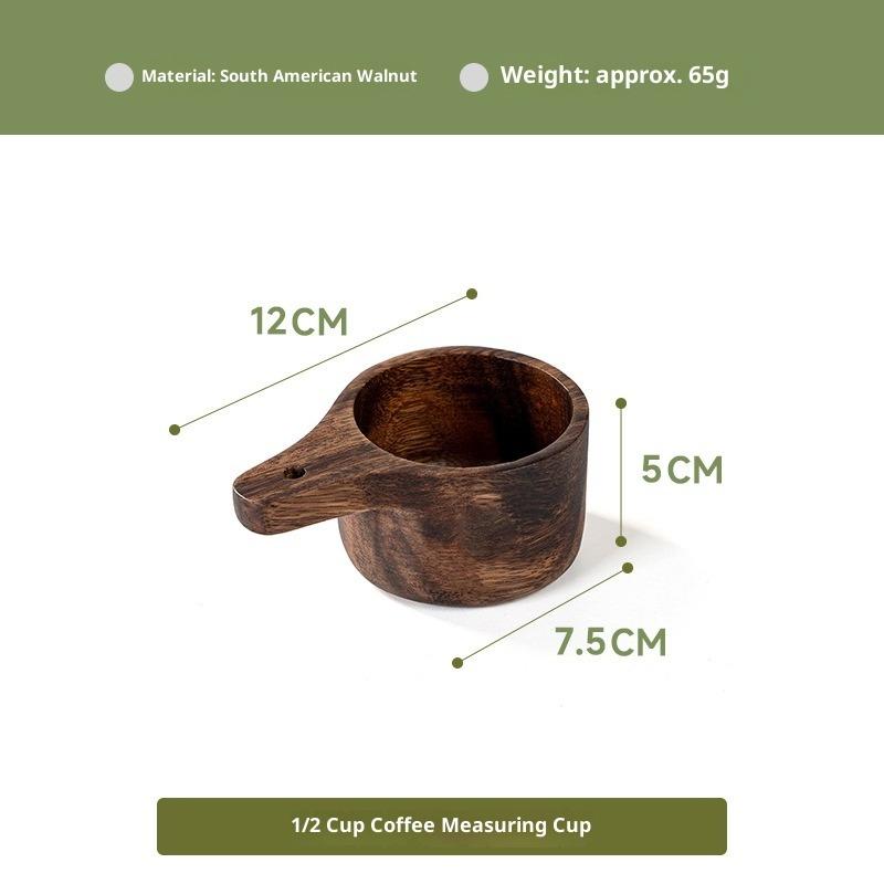 Mahogany Measuring Cup Four-piece Set, Coffee Measuring Cup Set, Milk Powder Spoon, Seasoning Spoon