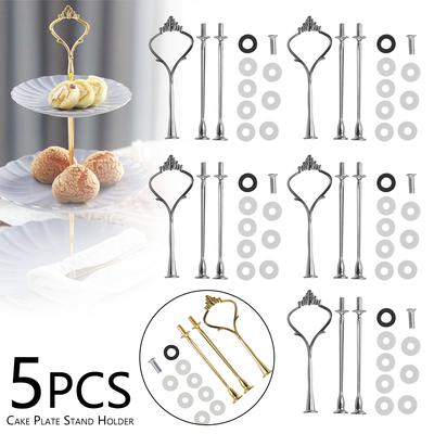 2/3 Tiers Cake Stand Hardware Zinc Alloy Mold Crown Holder for Resin Crafts DIY Making Cupcake Serving Stand Decoration