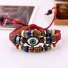 Mote Pu lær armbånd smykker øyne vintage stil for menn kvinner
