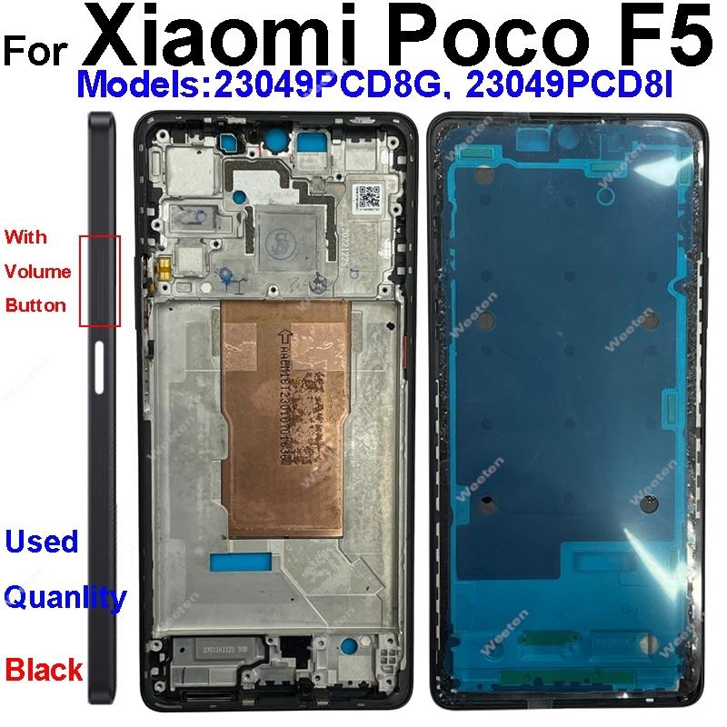 Mittelrahmen Gehäuse für Xiaomi Poco F5 Poco F5 Mittelrahmen Halter Abdeckung mit Linsenrahmen Lautstärketaste Ersatz Reparaturteile
