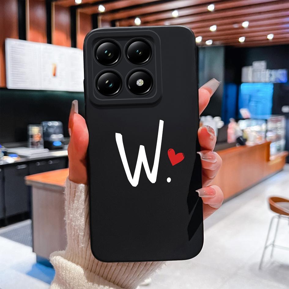 Custodia Per Xiaomi 14T 14 15 12 12S 12T 12X Pro Ultra Lite Cover Posteriore Carina Cuore d'Amore Modello Lettera Silicone Morbido Anti Caduta Protettiva Per Xiaomi Capa