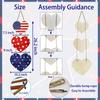 Independence Day Heart Shaped Wooden Door Decoration,heart Shaped Flag String Decoration For Holiday Parties.