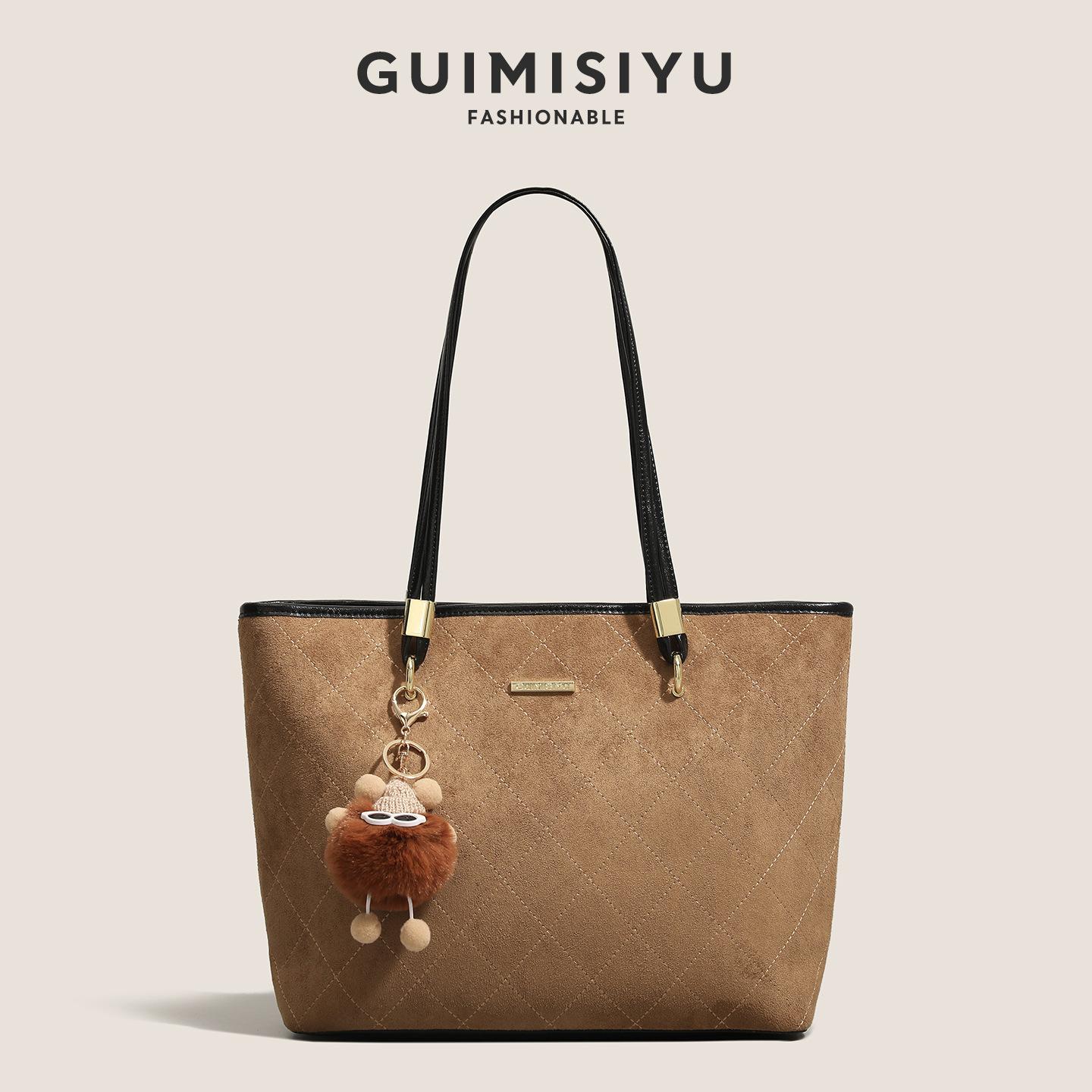 

Senior Sense Niche Students Class Large Capacity Tote Bag Women Commuter Handheld Shoulder Bag коричневый