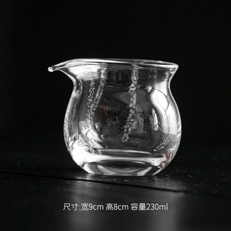 Handmade Blow Bubble Crystal Glass Tea Pitcher Japanese Fair Cup Cha Hai Justice Cup Dahongpao Fair Mug Teaset Supplies Craft