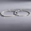 2Pcs Classic Simple Couple Bangle Adjustable Hand Bracelet Jewelry  For Women Men