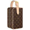 Louis Vuitton Dopp Kit Monogram Canvas With Leather Trim Toiletry Bag Women Toiletry Bag Brown M83112