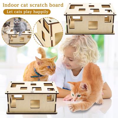Maze Toy | Wooden Educational Toy Box | Multi Maze Toy | Interactive Enrichment Toy For Cats, Maze Game Smart Box With Balls For Indoor Cats