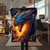 1PC Custom Name Dragons Fiery Majesty Patterned Flannel Blanket Suitable For All Seasons for Home Decor Warmth and Comfort Gifts Holiday Present_lx
