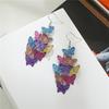 Cute Multilayer Colorful Butterfly Earrings For Women Hollow Geometric Butterflies Earrings Bohemian Long Drop Dangle Jewelry