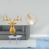 Boho Resin Deer Head Crystal Ball Sculpture Metal Figurine Wall Mount Collectible Artwork Ornament