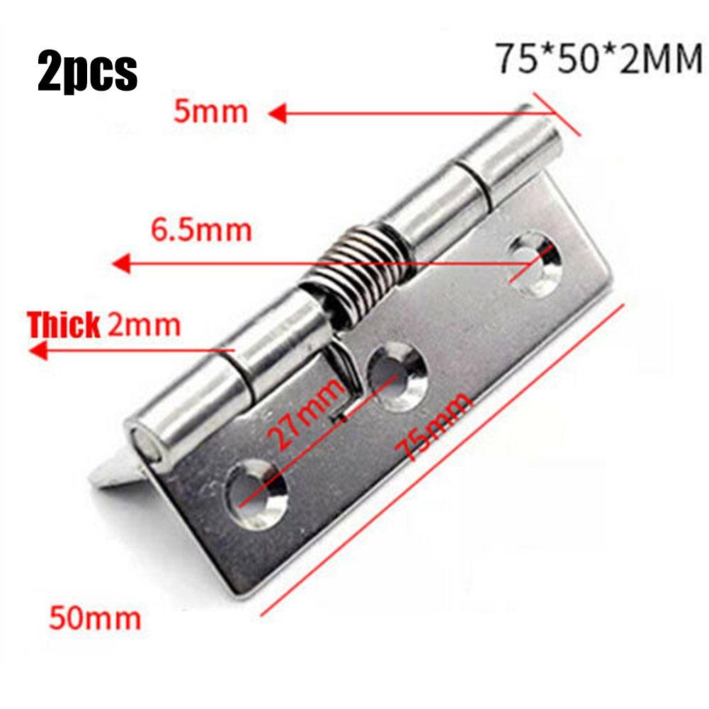 2 PCS Self Closing Door Hinge Spring Hinges 304 Stainless Steel 1/1.5/2/2.5/3/4 Inch Spring Hinge Furniture Hinges Parts