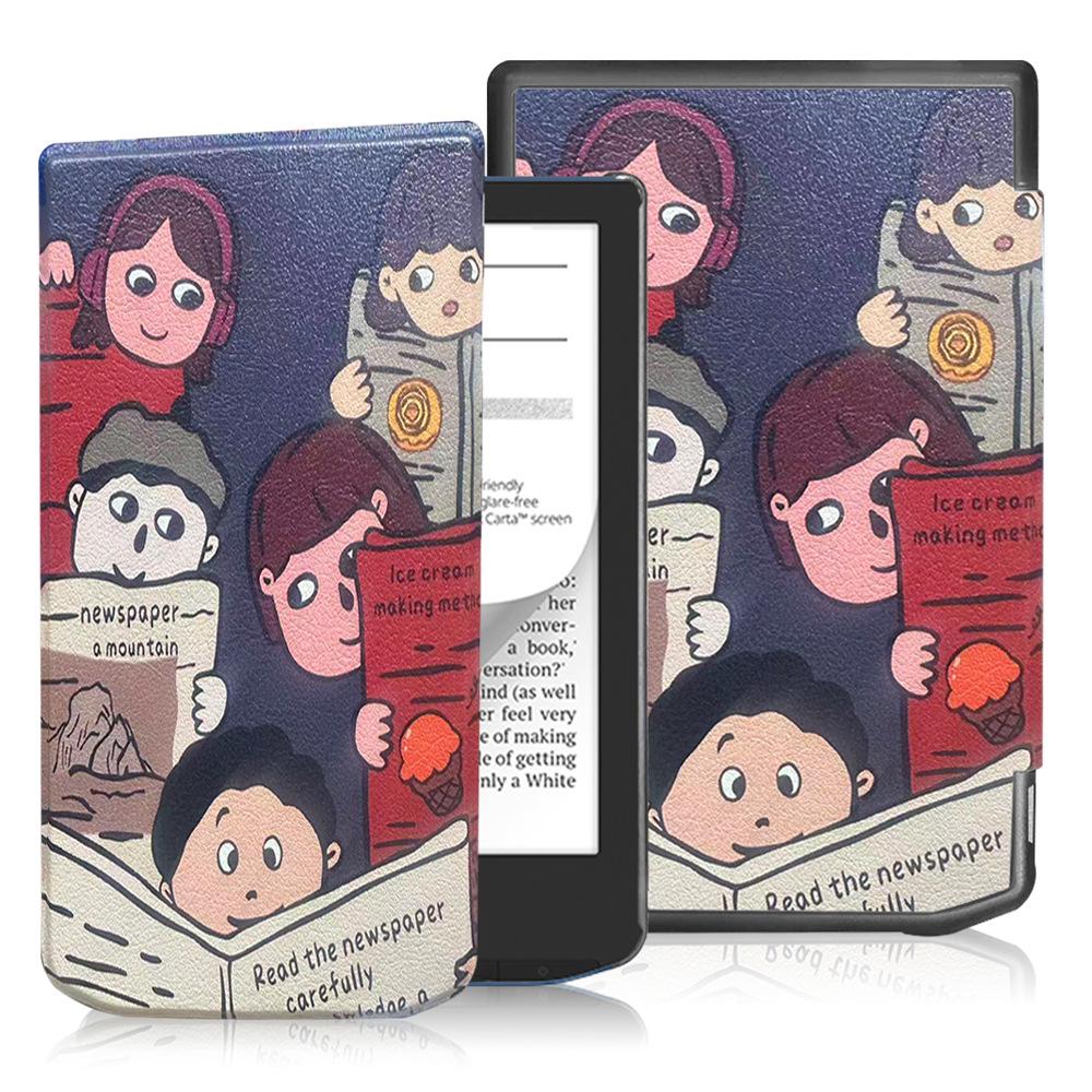 Custodia in Pelle con Poggiapolsi per Pocketbook Verse Lite 619 E-reader