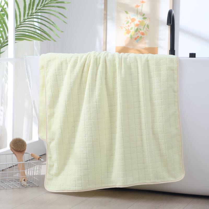 

Банное полотенце из кораллового флиса, комплект из трех предметов, впитывающее влагу, быстросохнущее, бытовое, для мытья лица, для взрослых, с высоким содержанием ян Grid towel 35 * 75 жёлтый