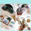 Elegant Korean Style Acetate Hair Claw Clip With Retro Marble Pattern For Women