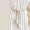2Pcs Curtain Ties With Flower Buckles - Adjustable, No Drilling Cord Fixers For Elegant Home Decoration, Curtain Accessories