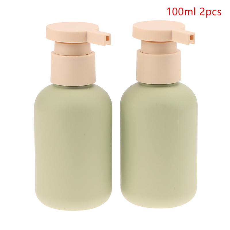 2 ks 100/200 ml Modrá Zelená Růžová Prázdná Plastová Pumpa Láhev na Mléko Šampon Láhev s Víčkem Nádoby na Kosmetiku Plnitelné Lahvičky