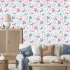 Wallpaper Flowers White, Powder Pink and Celadon for Living Room and Bedroom 50x1000