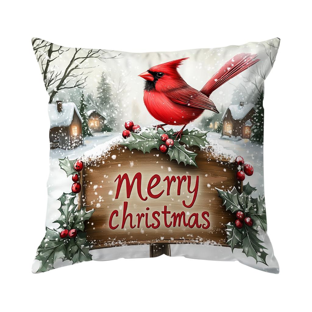Christmas Red Bishop Pillowcase Bedroom Sofa Cushion Cover 100% Polyester Living Room Cushion Pillowcase Home Decor