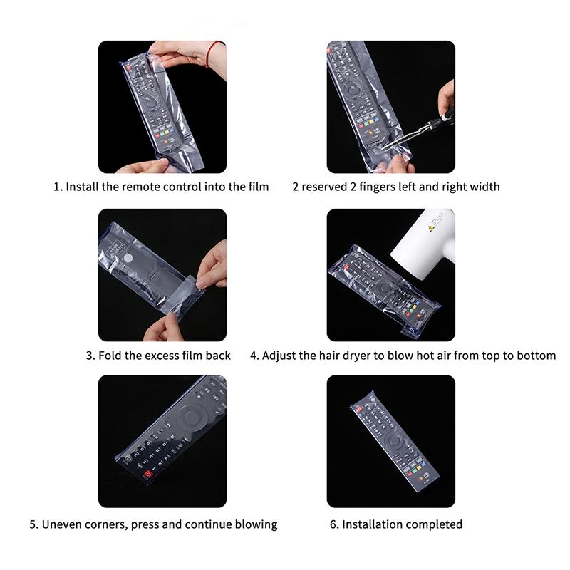 10-60 Peças Saco Transparente de Filme Termoencolhível Capa Protetora Anti-Poeira Para Controle Remoto de TV Ar Condicionado Plástico Termoencolhível