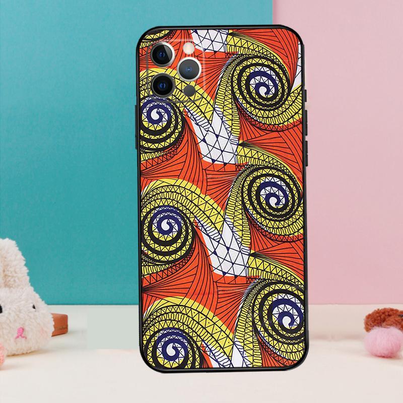 African Style Fabric Print Phone Case For iPhone 17 Air 16 15 14 13 11 12 Pro Max 12 13 mini 15 16 Plus 16e Cover Coque