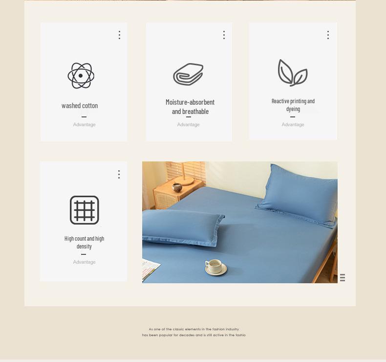 Solid Color Dustproof Fitted Sheet Set & Mattress Protector