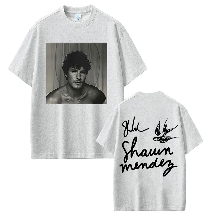 2025 Summer Rapper Shawn Mendes Tour Album Flat Tshirt Mens Fashion Pop Music Tshirt Retro Super Cotton Tshirt