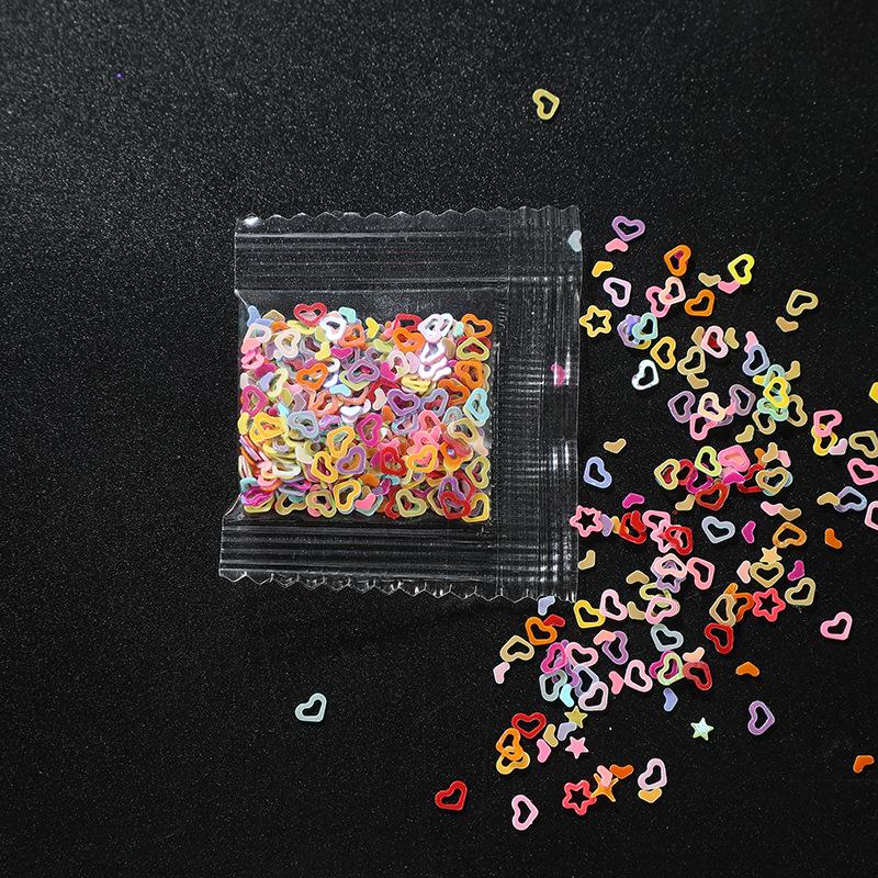 Heart & Star Sequin Nail Art DIY Stickers for Phone Cases