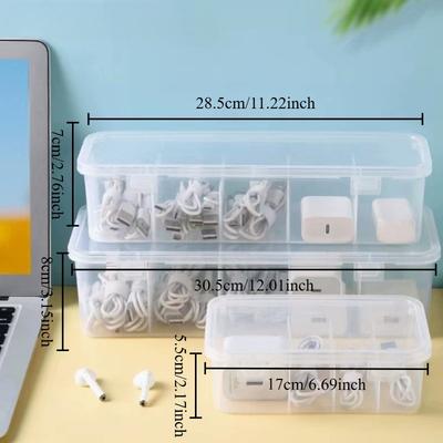 Multi-compartment Plastic Table and Drawer Storage Box Transparent for Storage Solutions In Home Offices and Dormitories.