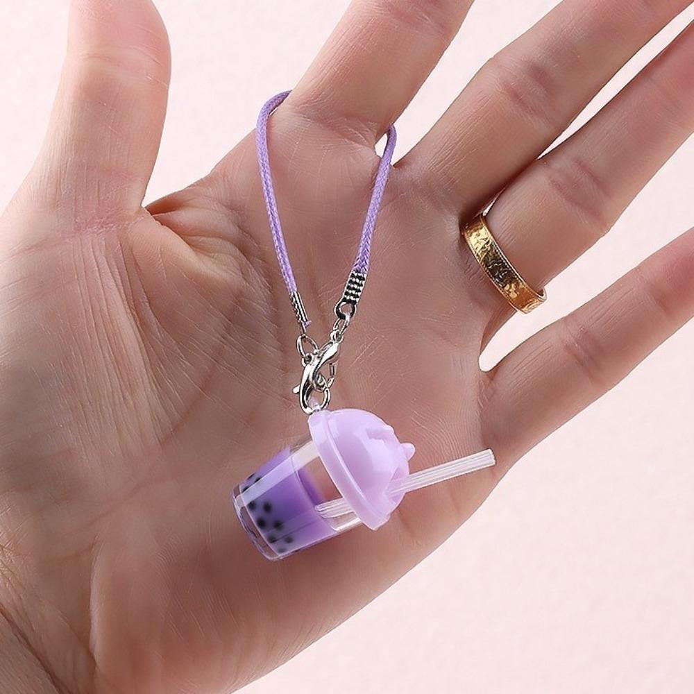 Mini Size Handbag Charm Bubble Tea Car Key Chain Cute Coffee Cup Keychain  for Women Girls