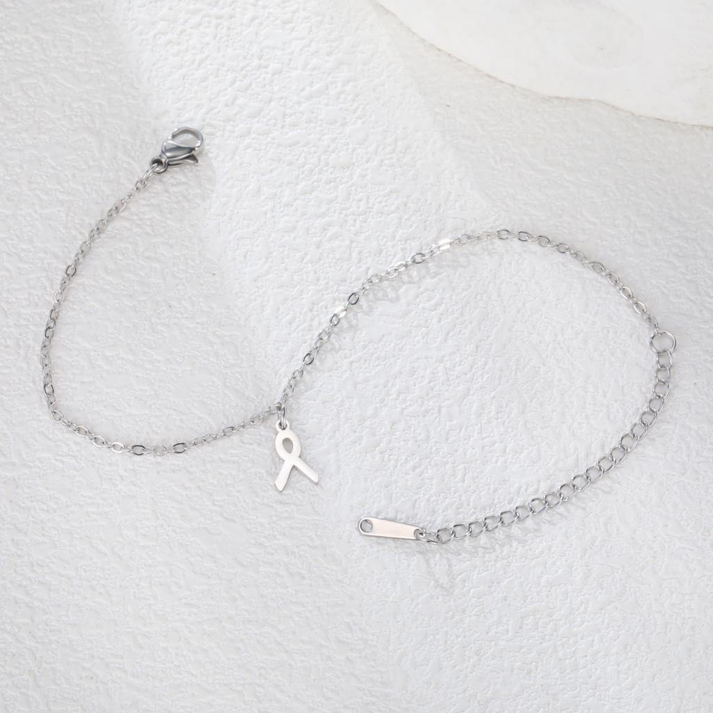 My Shape Women Breast Cancer Awareness Bracelets Stainless Steel Hand Chains Adjustable Chain Safety Blessing Lucky Jewelry Gift