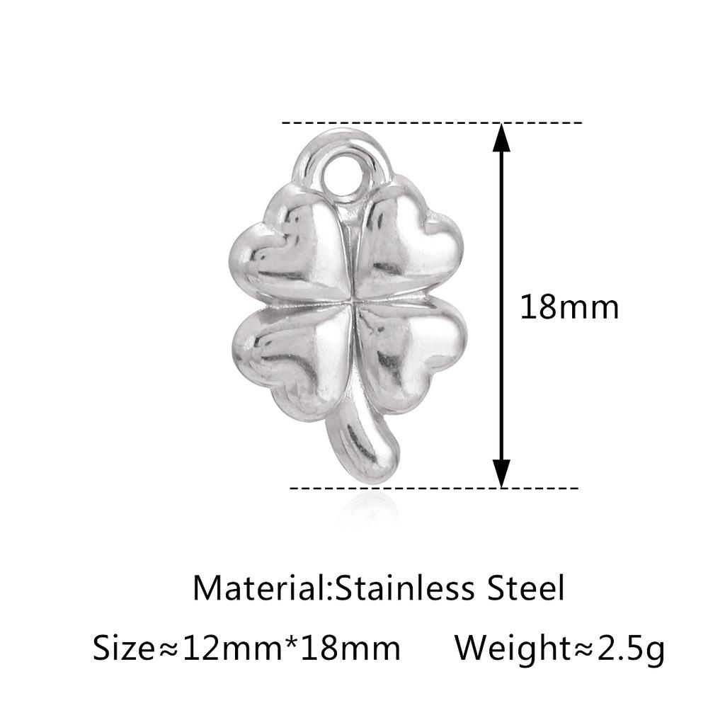 3PCS Cute Tulip Flower/Bow/Four Leaf Clover Charms for Jewelry Making Stainless Steel Star Pendant DIY Bracelet Necklace Earring