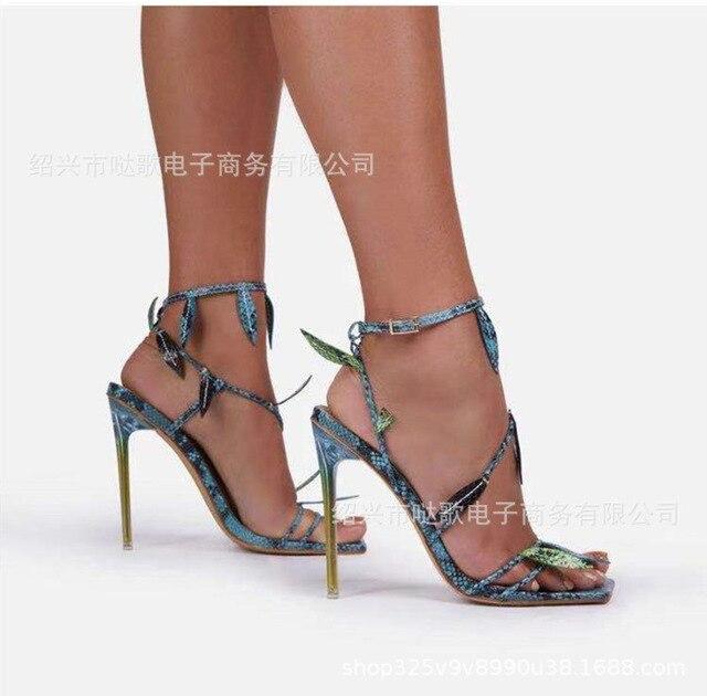 Fashion Snake Skin Summer Sandals Lace 