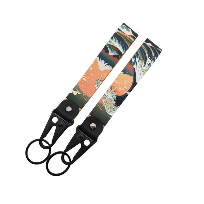 1 Pair Nylon Wristband Keychain With Unique Style For Car Key And Backpack Accessories Universal Key Strap Lanyard