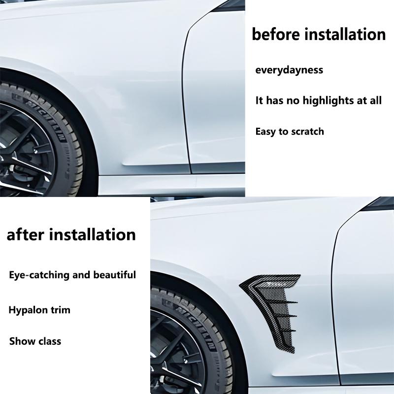 Gloss Black ABS Side Fender Vent Cover Trim For Tesla Model 3 Model Y 2017-2024 No Drilling Car Exterior Accessories