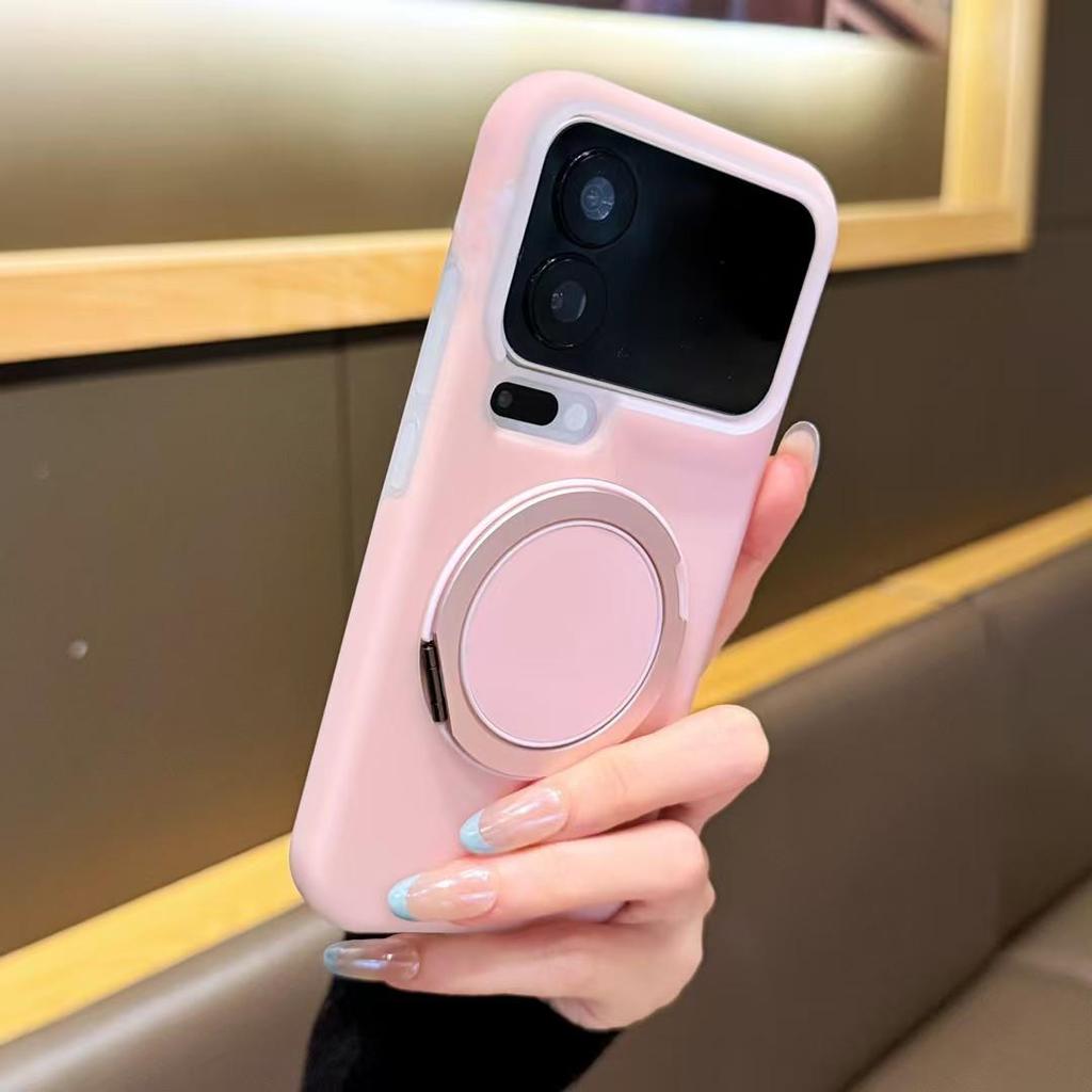 Xiaomi 17 Pro Max Liquid Silicone Stand Case - Skin-Feel Anti-Drop Protective Cover