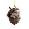 Forest Animal Acorn Ornaments Cozy Forest Christmas Ornaments 2026 New Pine Cone Animal Decoration Woodland Creature Hanging Ornament Acrylic Hang