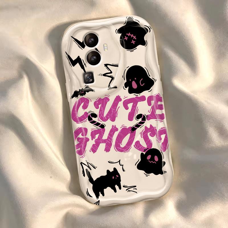 

Suitable for Opporeno10 Phone Case Reno9/5k, Cute Cat Ghost Findx6 Silicone A53s OPPO Find X6