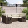 VidaXL Garden Lounge Set with Cushions 6 Pcs, Patio Sofas, Patio Furniture Set, Outdoor Furniture, Brown 3252920