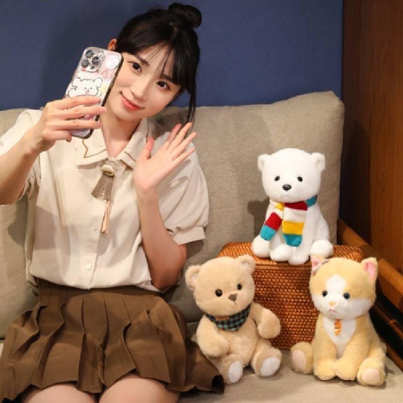 Adorable Teddy Bear Plush Toy With Cute Scarf For Kids Perfect Gift Idea