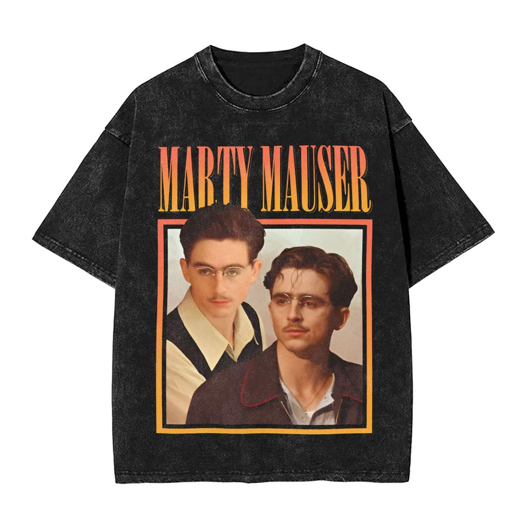 Marty Supremed Filmowe Vintage Spierane Koszulki Marty Supreme Bawełniane Ubrania Nowość Krótki Rękaw Okrągły Dekolt T-shirty Koszulki na Prezent