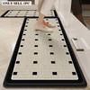 Kitchen Floor Mat Non-slip Stain-resistant Wear-resistant Carpet Black and White Geometric Pattern Long Rug Home Decoration Rugs