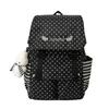 Schoolbag Light Pink Condensed Polka Dot Woven Schoolbag Student Party Gentle Sweet Sister Wind Summer Travel Lightweight Versatile Backpack