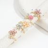 4pcs Pink Rhinestone & Cat-Eye Stone European Ring - Elegant Sparkling Women's 4-Ring Set Suitable for Parties, Vacations, Year-Round Wear